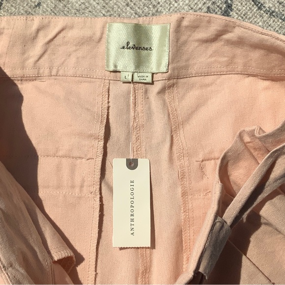 Anthropologie Elevenses Linen Blend Paperbag High Waist Shorts Size Large - Picture 4 of 6